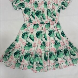 Janie and Jack Green and Pink Floral Dress